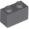 LEGO® brique 1x2 gris foncé (Dark Bluish Gray) 1 pièce