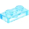 LEGO® 1x2 Plaque Trans Bleu clair (Trans Light Blue) 50 pièces