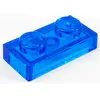 LEGO® 1x2 Plaque Trans Bleu foncé (Trans Darkblue) 100 pièces