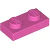 LEGO® 1x2 Plaque rose foncé (Dark Pink) 25 pièces