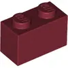 LEGO® brique 1x2 rouge foncé (Dark Red) 25 pièces