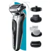 Braun rasoir series 7 - avec accessoires barbe et corps - argenté