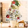 ALIGHTUP Sapin de Noël Artificiel  Lumineux LED, Effet Neige, 40.6cm 50 Branches en PVC pour Décoration Noël