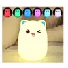 Chat coloré LED veilleuse RGB télécommande silicone USB lampe de cheve...
