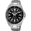 Casio Montre Quartz Homme 43.80mm avec Cadran Noir Analogique et Bracelet en Acier Inoxydable Argent EFV-130D-1AVUEF