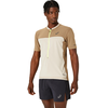 T-shirt ASICS Fujitrail Half Zip manche courte beige blanc jaune - S