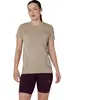 ASICS T-shirt de running sans coutures Road pour femmes camel | XS