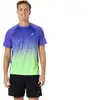 ASICS Road Fade Maillot de course Hommes-bleu, vert, Taille S