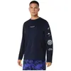 T-shirt ASICS Fujitrail Logo manches longues bleu nuit - XL