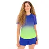 ASICS Road Fade Maillot de course Femmes-bleu, vert, Taille XS