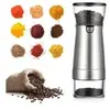Yokuli Moulin à café électrique argent avec usb pour sel, poivre, épices, noix, graines, grains, machine multifonction pour la maison