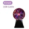 Lumière boule de plasma noir magique 4 pouces sphère de cristal magiqu...