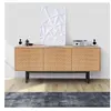 Hellin Buffet bas scandinave en bois 3 portes et piétement métallique noir - kalmar