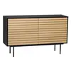 Non communiqué Commode Design Stripe 6D 140cm Chêne & Noir
