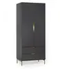 Non communiqué Armoire 2 Portes Design Kobe 195cm Gris