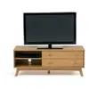 Meuble TV 2 tiroirs 130x45x50 cm en chêne - KUNDA