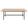 Table rectangulaire en bois et métal noir L200