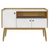 Paris Prix Buffet 3 Portes & 1 Niche "Farsta" 115cm Chêne & Blanc