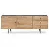 Paris Prix Woodman - Buffet 2 portes 3 tiroirs 180x48x70 cm décor naturel