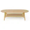 Woodman Table basse ovale en bois 130x60cm - Bois clair