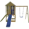 Wendi Toys Maison en bois sur pilotis Alpaga avec toboggan, balançoire...