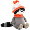 Peluche Raton Laveur Avec Bonnet Orange 15 Cm Grey