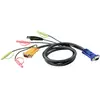 Câble KVM - ATEN - HD15/USB/Audio - 3 m - Connecteurs VGA/USB/Audio - Noir/Jaune
