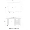 Abri de jardin en bois traité, ep 28mm, surface utile 9.9m² INT043