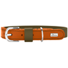 HUNTER collier Wolmar BioThane® x cuirkhaki/orange Gr. S-M : 50cm de l...