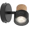 Spot mural OSRAM CORK, noir, 1 spot, GU10-LED 927 à intensité variable
