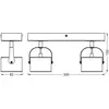 Plafonnier LED OSRAM Jupiter, à 2 lampes, argent, métal