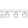 Plafonnier LED OSRAM Jupiter, à 3 lampes, argent, métal