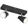 Spot de plafond OSRAM PEAR, noir, à 2 lampes, GU10-LED 2 700 K