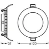 Plafonnier encastré LED OSRAM SLIM, Ø 12 cm, 3 000 K, blanc