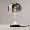 Maytoni Lampe de table LED Spirito, gris, verre, hauteur 42 cm