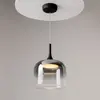Maytoni suspension LED Spirito, gris fumé, verre, Ø 26 cm