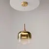 Maytoni suspension LED Spirito, doré, verre/métal, Ø 26 cm