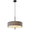 Suspension Maytoni Bergamo, gris/noir, Ø 50 cm, lin