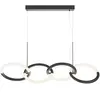 MAYTONI Lampe LED suspendue, anneaux métalliques, noir, 4 flammes