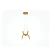 MAYTONI Lampe LED suspendue, anneaux métalliques dorés, 2 flammes