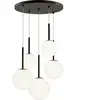 Maytoni suspension Basic form, noir, Ø 58 cm, 5 lampes à verre