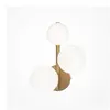 MAYTONI Applique murale moderne à 3 lumières or, abat-jour blanc mat, G9
