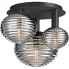 Maytoni plafonnier Reels, 3 lampes, noir / fumé, verre
