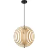 Suspension Maytoni Roots, forme sphérique, Ø 43 cm, bois/noir