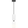 Suspension en verre blanc et métal noir 8x232cm Memory - Maytoni