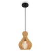 Suspension Maytoni Roots, Ø 20 cm, hauteur 27 cm, bois/noir