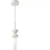 Maytoni suspension Kyoto, blanc, Ø 10 cm, marbre, verre