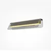 Maytoni Applique murale LED FLAT, gris/laiton, largeur 43 cm, verre/mé...