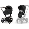 Duo Poussette e-Priam et nacelle Sepia Black / Rose Gold