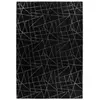 Paris Prix Tapis Géométrique à Poils Longs Bijou Noir & Argent 160 x 230 cm